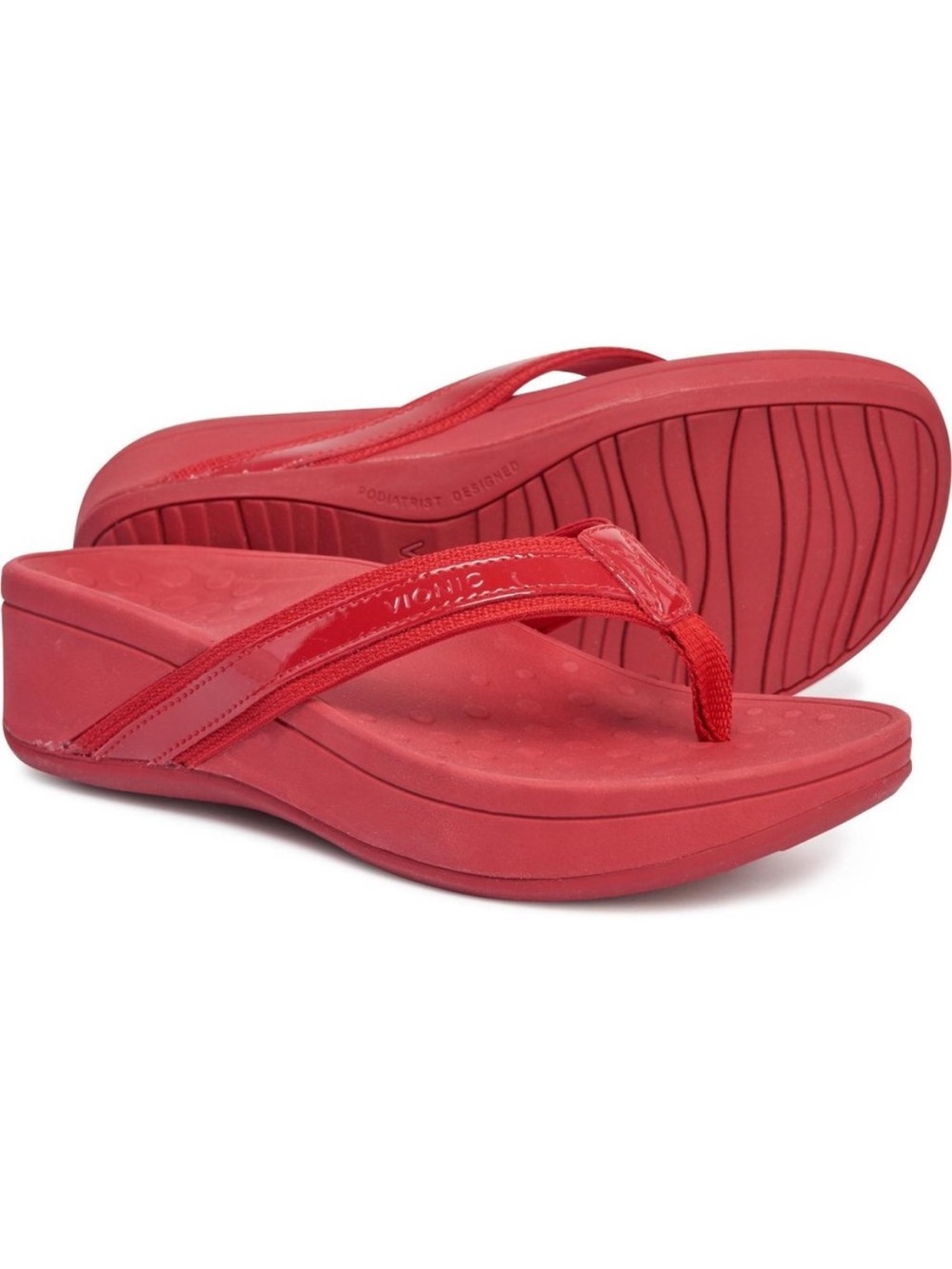 Vionic Red Platform Flip-Flop Sandal Size 6